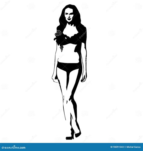 Woman In Lingerie Abstract Silhouette Stock Vector Illustration Of Background Erotic 90091543