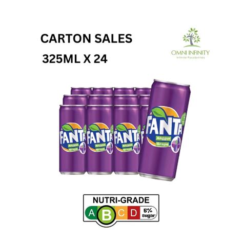 Fanta Grape 320ml Can Drinks Carton Sales 24 Cans Per Carton Shopee