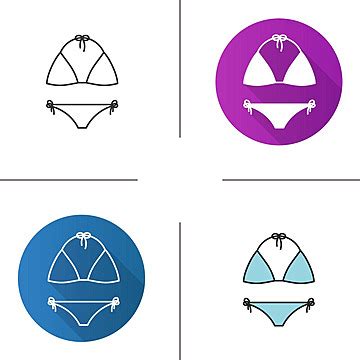 Bikini Icon Logo Flat Design Template Silhouette Tourism Collection Vector Silhouette Tourism