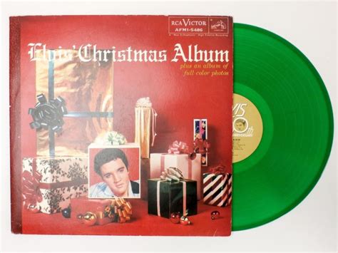 Elvis Presley Elvis Christmas Album Lp 1985 Rca Afm1 5486 Green Vinyl Mono