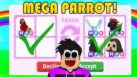 Trading Mega Neon Parrot In Rich Adopt Me Servers Insane Youtube