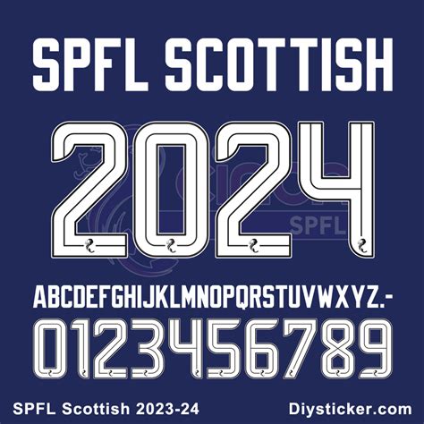 Scottish SPFL 2023-2024 Font Vector - Font Download | Number vector ...