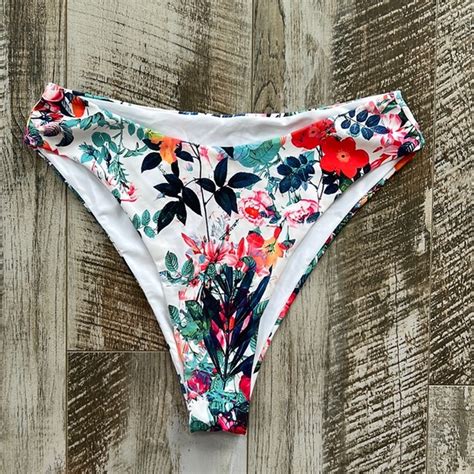 Swim Floral High Cut Cheeky Bikini Bottoms Poshmark