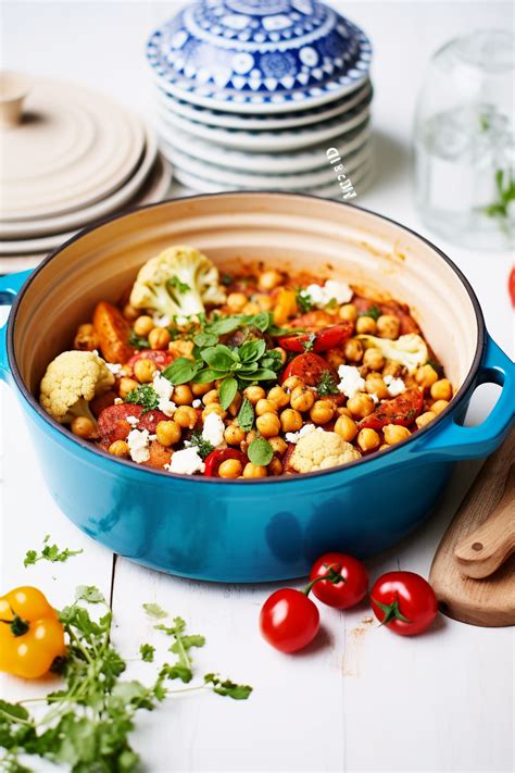 Sicilian Cauliflower And Chickpea Stew With Tomatoes Cooking