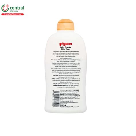 Phấn Thơm Pigeon Baby Powder 200g ngăn ngứa, mẩn đỏ do rôm sảy cho bé