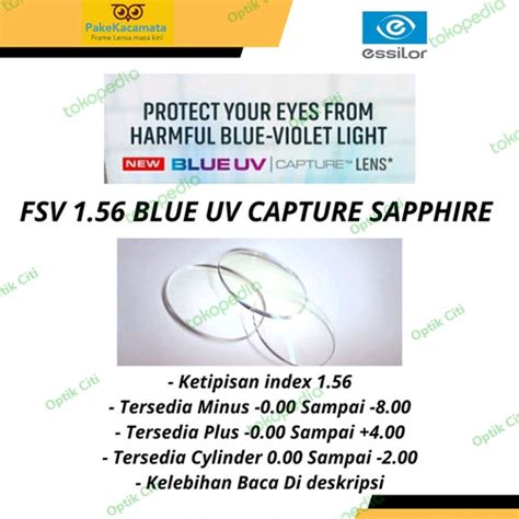 Jual Lensa Kacamata Minus Crizal Essilor 1 56 Blue Uv Capture Sapphire