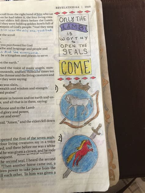 Bible journaling Revelation 6 the seals in 2025 | Revelation bible