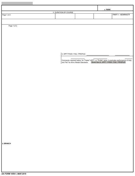 Da Form 1059 1 Civilian Institution Academic Evaluation Report Army