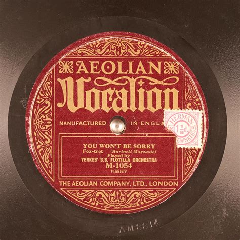 YOU WON'T BE SORRY : YERKES' S.S. FLOTILLA ORCHESTRA : Free Download