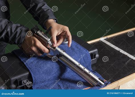 loading  air pistol pellet stock image image  grip loader