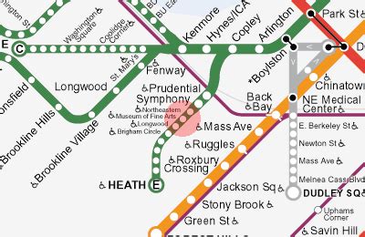 Museum of Fine Arts station map - Boston subway