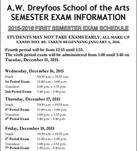 exam week schedule  muse