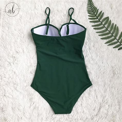 Mua Đồ bơi nữ bikini 1 mảnh liền thân màu xanh lá tôn da cúp ngực cho vòng quyến rũ đẹp nữ