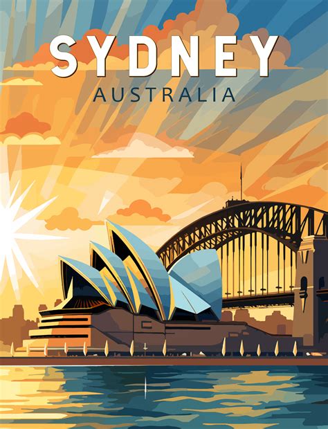 Sydney Australia Travel Art Vintage Poster | Zazzle | Travel posters