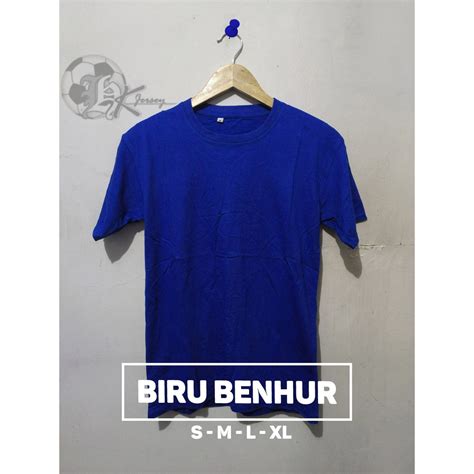 Jual KAOS POLOS COTTON COMBED 30s WARNA BIRU BENHUR Shopee Indonesia