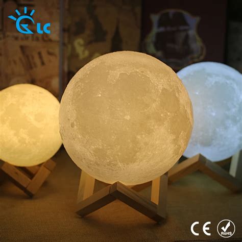 Rechargeable Led Night Light Moon Lamp D Print Moonlight Luna Touch