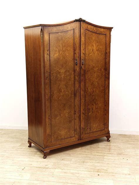 Antique Burr Walnut Double Wardrobe Armoire Compactum