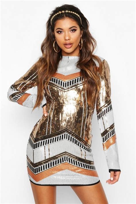 Boutique Jessica Sequin Bodycon Dress Boohoo