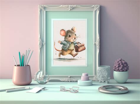 Watercolor Mice Watercolor Mouse Cute Watercolor Mouse Etsy