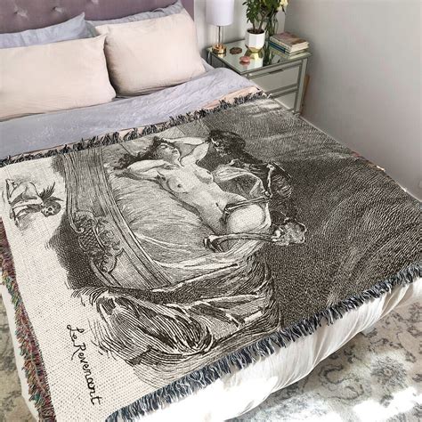 Nude Woman Sex With Ghost Skeleton Friend Satanic Horror Woven Etsy