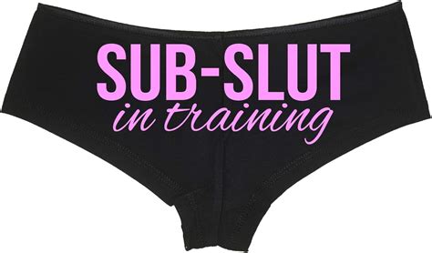 Knaughty Knickers Sub Slut In Training Submissive Black Boyshort Sexy Ddlg Bdsm At Amazon Women