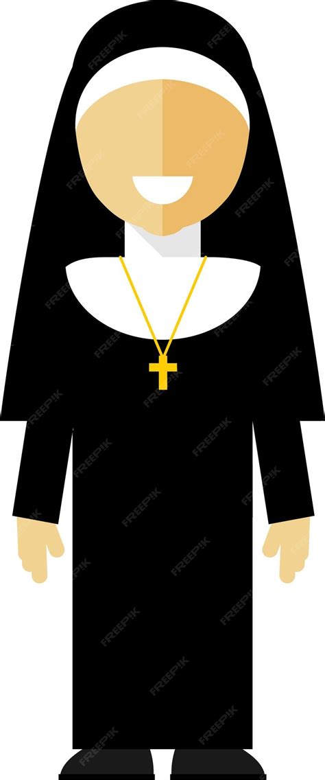 premium vector standing young woman catholic  abbess  monastery