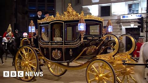 Coronation Of King Charles Iii Golden Carriage On Display In Night