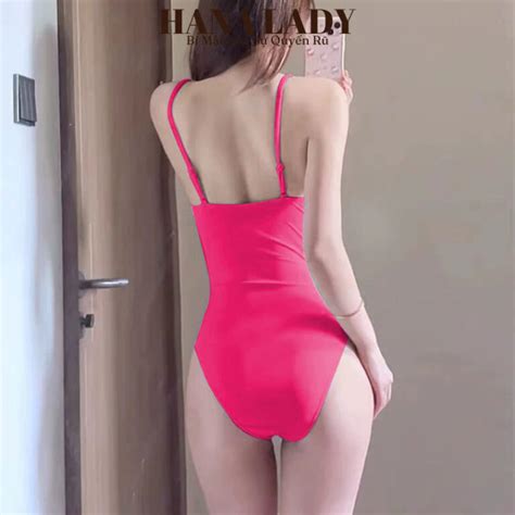 Bikini Mảnh Sexy Đồ Bơi Liền Thân Đan Dây Khoét Eo Gợi Cảm Sang