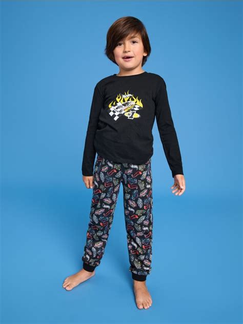 Two Piece Pyjama Set Hot Wheels Color Black Sinsay Xu X