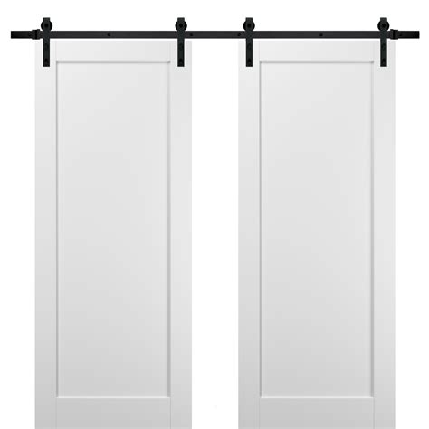Sliding Double Barn Doors 36 x 84 with Hardware | Quadro 4111 White