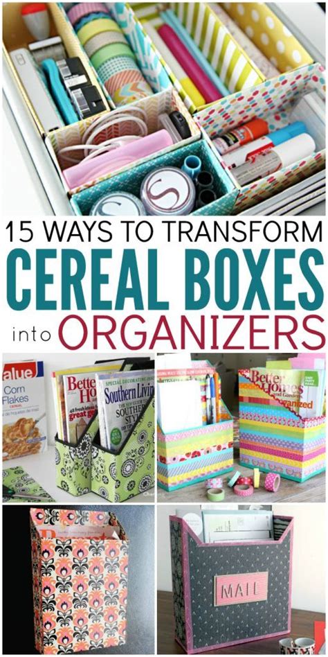 15 Ways To Transform Cereal Boxes Into Scrapbook Organizers Cereal