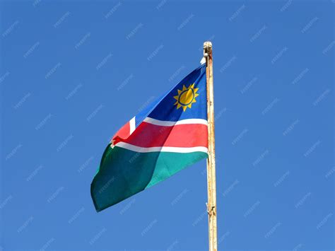 Premium Photo | The flag in the airport of Walvis bay Namibia