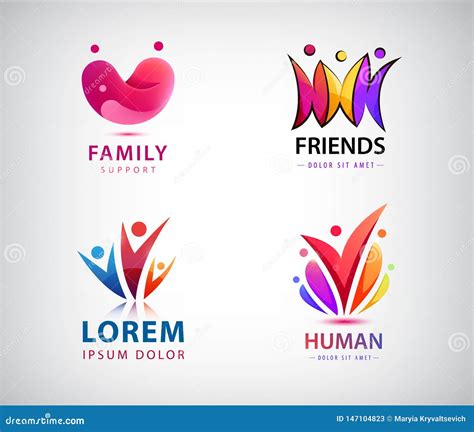 Sistema Del Vector De Logotipos De La Gente Humano Comunidad Del