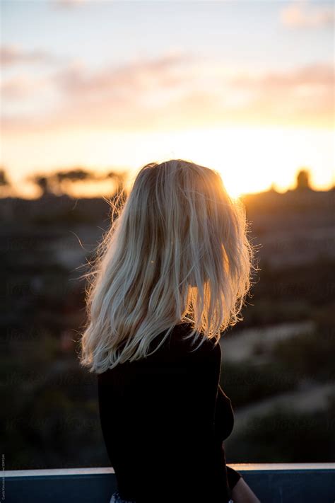 Blonde In The Sun At Sunset By Stocksy Contributor Curtis Kim Stocksy