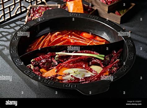 Sichuan And Chongqing Hot Pot Spicy Hot Pot Tomato Hot Pot Stock Photo Alamy
