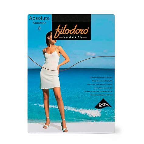 FILODORO Колготки женские 8 ден Absolute Summer Nero, NERO 2 размер ...