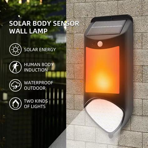 LED Solar Wall Light Outdoor Street Lamp Home Garden Human Body ...