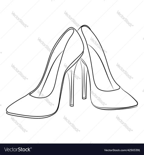 High Heels Outline Stype Design Element Royalty Free Vector