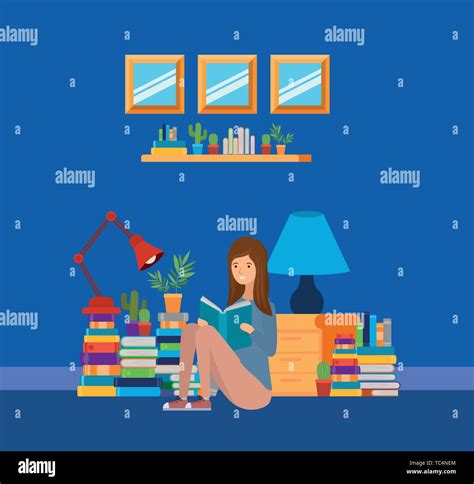 Home Study Room With Books Design Stock Vector Image And Art Alamy