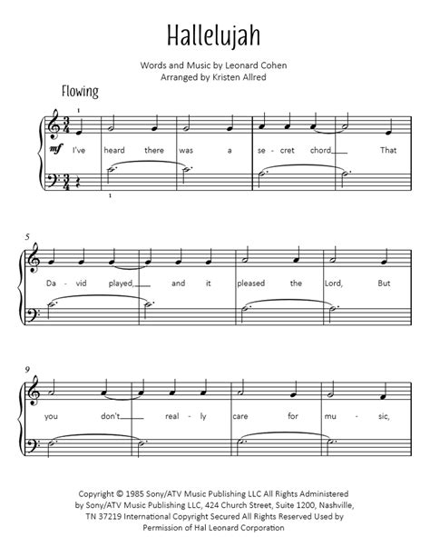 Free Printable Christmas Hallelujah Sheet Music Web Download Leonard