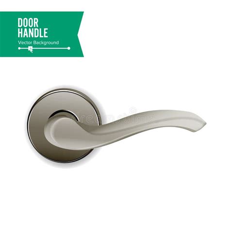 Door Handle Vector Realistic Classic Element On White Background Metal Door Handle Lock Stock