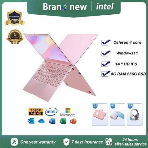New laptop Rose Gold 14 "1920*1080 Girls laptop Intel J4125 windows11 ...