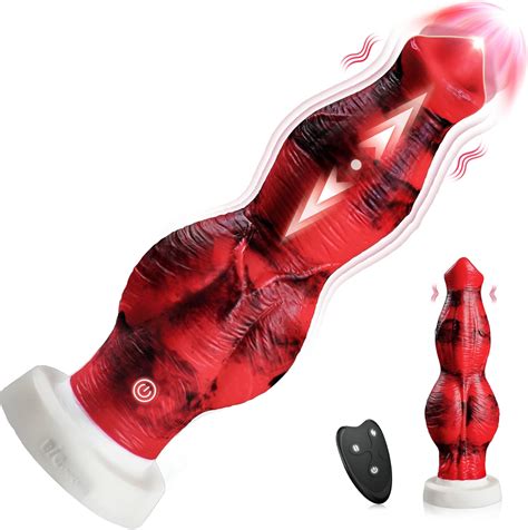Thrusting Dildo Women Sex Toys 10 Knot Huge Dildo Sex Toy With 7 Vibration 7 Thrust Mode