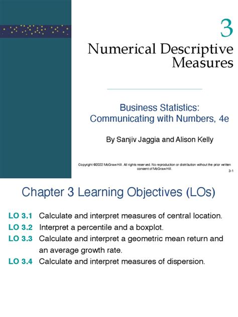 Chapter 3 Numerical Descriptive Measures Jaggia4e Ppt Pdf