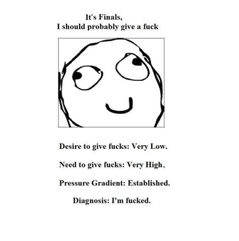 It S Finals I Should Probably Give A Fuck Desire To Give Fucks Very Low Need To Give Fucks