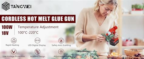 Cordless Hot Glue Gun Kit For Milwaukee M V Battery LED Digital Hot