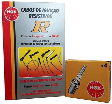 Kit Cabo E Vela Ignição Ngk Monza 1 8 2 0 Efi Gasolina Scg65