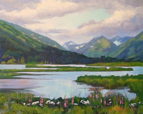 Carmen Beecher: Alaska!, 20x16 Oil on Canvas, Landscape Painting