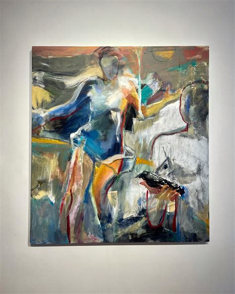 Marilyn Church - Strange Encounter, abstract figure painting For Sale