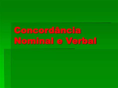 Ppt Concord Ncia Nominal E Verbal Powerpoint Presentation Free